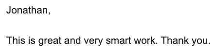 Brendan Burke by email: This is great and very smart work. Thank you.