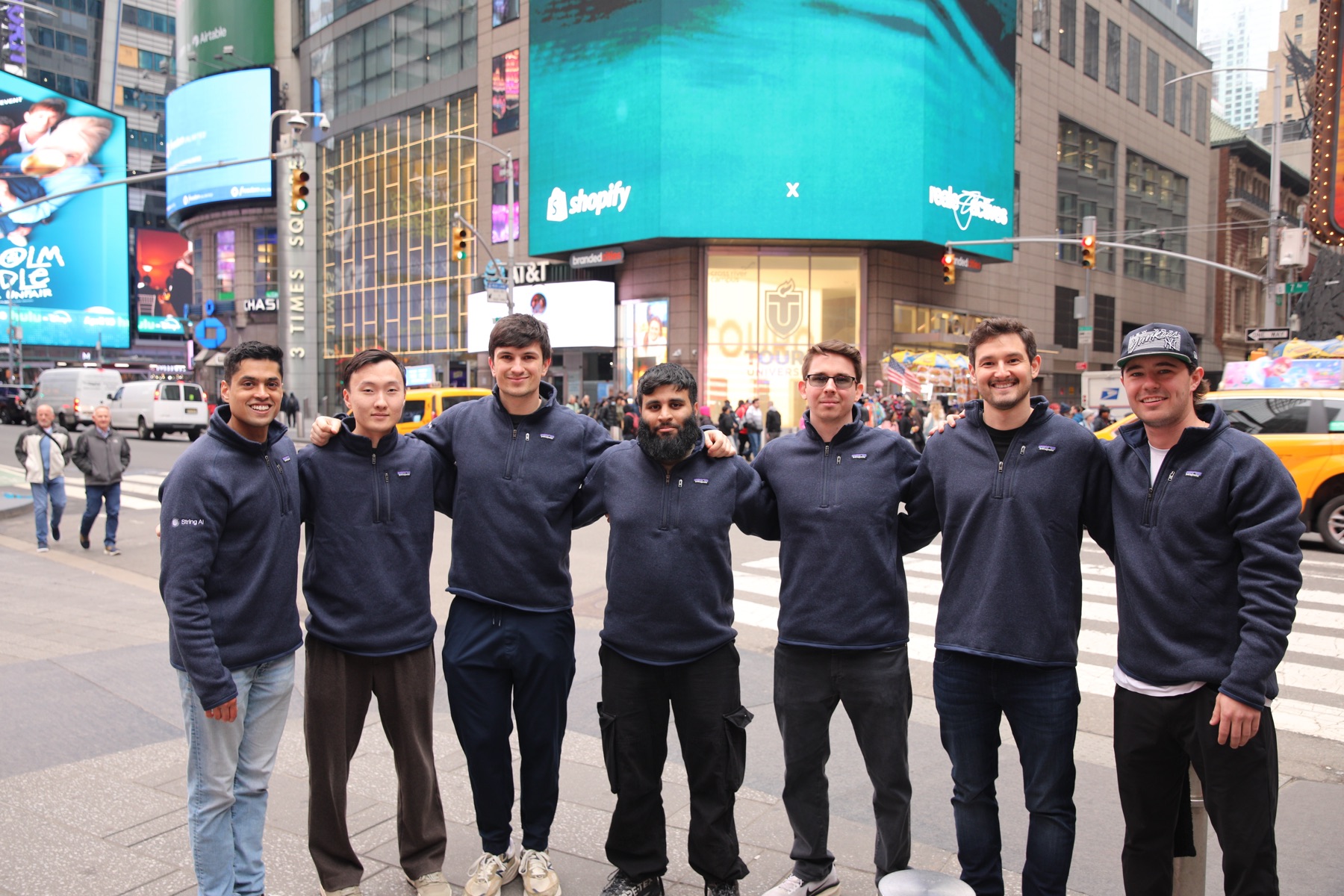The String team in Times Square, New York City